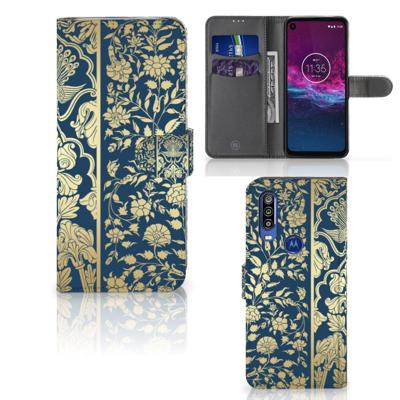 Motorola One Action Hoesje Beige Flowers