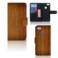 Motorola Moto E6 Play Book Style Case Donker Hout - thumbnail
