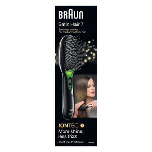 Braun Satin Hair 7 Brush BR710E Haarborstel - IONTEC technologie tegen pluis - Zwart