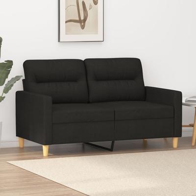 Tweezitsbank 120 cm stof zwart