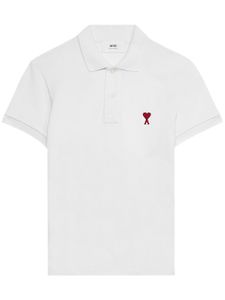 AMI Paris Ami de Coeur organic-cotton polo shirt - Blanc