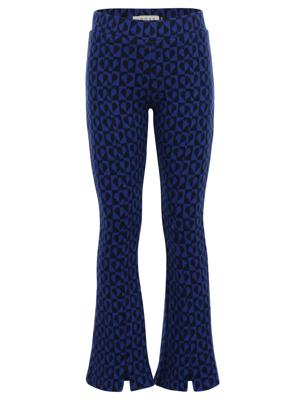 LOOXS Little winter flare broek meisjes - blauw - hartjes/jaquard