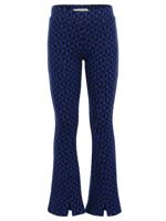 LOOXS Little winter flare broek meisjes - blauw - hartjes/jaquard
