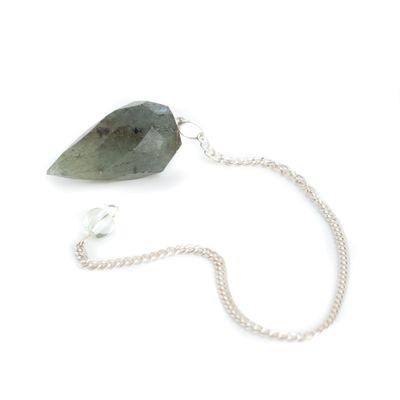 Pendel Edelsteen Labradoriet Diamant Geslepen
