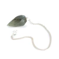 Pendel Edelsteen Labradoriet Diamant Geslepen
