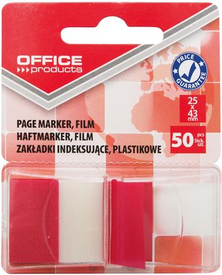 OFFICE products index, 25 x 43 mm, blister van 50 tabs, rood OFFICE products index, 25 x 43 mm, blister van 50 tabs, rood