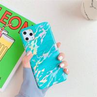 Voor iPhone 11 TPU glanzende Laser marmer IMD kleurrijke mobiele telefoon geval (groen)