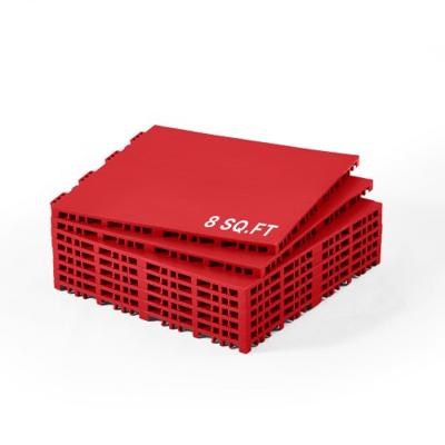 VEVOR tegels voor hockeyvloermatten, 315 x 315 x 16 mm, 8 in elkaar grijpende stukken, trainingsoppervlak, dansvloertegels, hockeytrainingsmat (rood, 8 vierkante voet/doos)