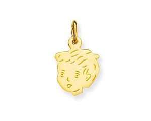 Glow 241.0075.00 Hanger Kinderkopje Jongen geelgoud 11 x 10 mm
