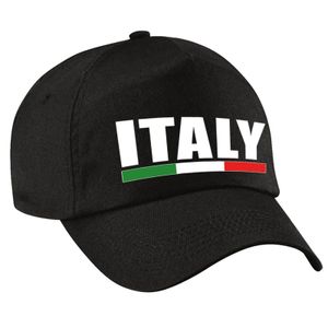 Italy supporter pet / cap Italie zwart kinderen