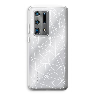 Geometrische lijnen wit: Huawei P40 Pro Plus Transparant Hoesje