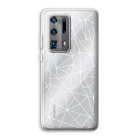 Geometrische lijnen wit: Huawei P40 Pro Plus Transparant Hoesje