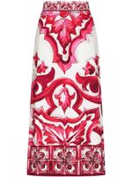 Dolce & Gabbana jupe longue à imprimé Majolica - Rouge