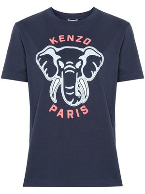 Kenzo T-shirt met olifantprint - Blauw Kenzo T-shirt met olifantprint - Blauw
