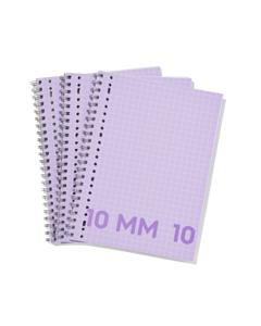 HEMA Collegeblokken Lila A4 Geruit 10mm - 3 Stuks