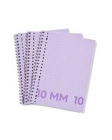 HEMA Collegeblokken Lila A4 Geruit 10mm - 3 Stuks