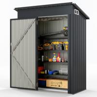 Tuinhuis Metaal 150 x 90,5 x 185 cm | 1,5 m³ Tuinhuis met Lessenaarsdak Donkergrijs
