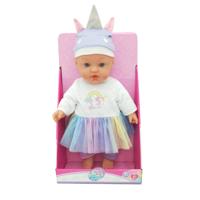 Pop met eenhoorn outfit - 41 cm