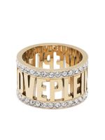 Philipp Plein bague Lettering à fini poli - Or - thumbnail