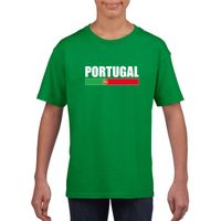 Groen Portugal supporter t-shirt voor kinderen - thumbnail