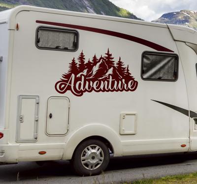 Bergavontuur caravan sticker