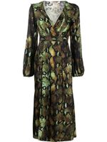 Roberto Cavalli robe mi-longue en soie à imprimé peau de serpent - Tons neutres