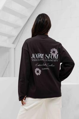 Jorcustom Flowers Longsleeve T-Shirt Dames Bruin - Maat S - Kleur: Bruin | Soccerfanshop