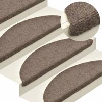 VidaXL Trapmatten zelfklevend 5 stuks 65x21x4 cm beige halfrond groot VidaXL Trapmatten zelfklevend 5 stuks 65x21x4 cm beige halfrond groot