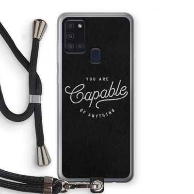 Capable: Samsung Galaxy A21s Transparant Hoesje met koord