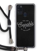Capable: Samsung Galaxy A21s Transparant Hoesje met koord