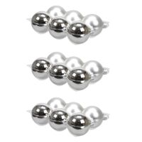 18x stuks glazen kerstballen zilver 8 cm mat/glans - thumbnail