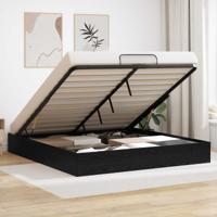 Ottoman Bedframe Zwart Eiken 193 x 120 x 25 cm Spaanplaat