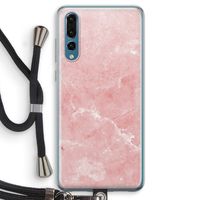 Roze marmer: Huawei P20 Pro Transparant Hoesje met koord