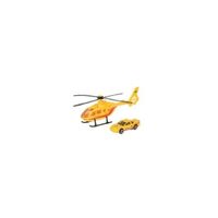 Gele reddingshelikopter en auto set