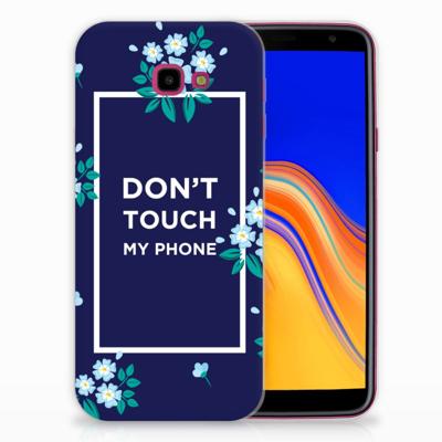 Samsung Galaxy J4 Plus (2018) Silicone-hoesje Flowers Blue DTMP Samsung Galaxy J4 Plus (2018) Silicone-hoesje Flowers Blue DTMP