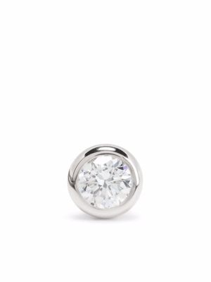 Courbet puce d'oreille Origine en or blanc recyclé 18ct pavée de diamants de synthèse - Argent