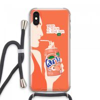 Peach please!: iPhone XS Max Transparant Hoesje met koord