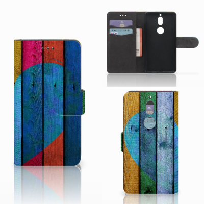 Nokia 7 | Book Style Case | Wood Heart - Cadeau voor je Vriend