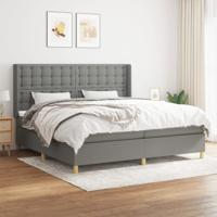 Boxspring met matras stof donkergrijs 200x200 cm
