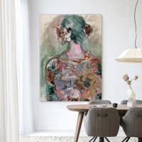 Urban Cotton Wandkleed 'Eclectic' 110 x 145cm in Frame - black