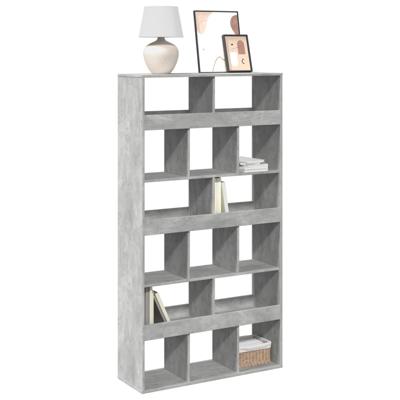 Boekenkast 100x33x187,5 cm bewerkt hout betongrijs