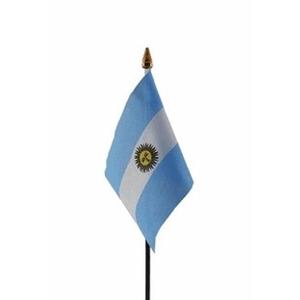 Argentinie - mini vlaggetje van 10 x 15 cm op stokje - Landen vlag - H27 cm