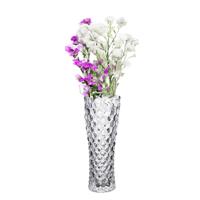 Bloemenvaas Mystic - glas - luxe bubbels relief - 7 x 7 x 18 cm - voor kleine bloemen Bloemenvaas Mystic - glas - luxe bubbels relief - 7 x 7 x 18 cm - voor kleine bloemen