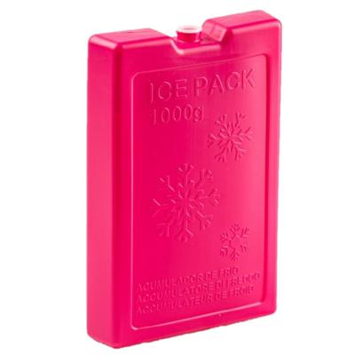 Koelelementen van 1000 gram - roze - 22 x 14.5 x 3.5 cm - voor koeltas en koelbox
