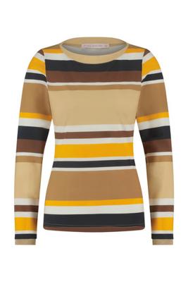 Sydney big stripe shirt - offwhite/mustard - 07011