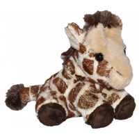 Wild Republic knuffel giraffe junior 13 cm pluche bruin