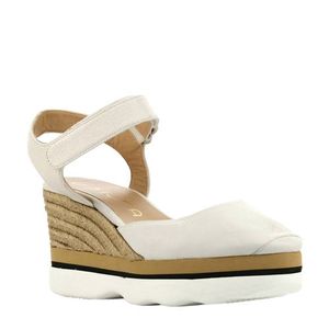 Unisa Lambada leren espadrilles wit
