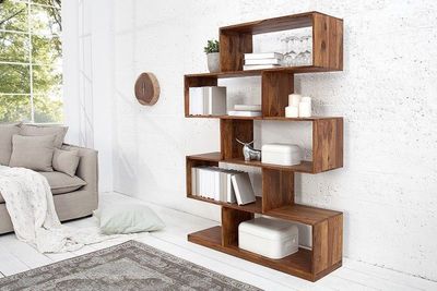Stevige plank MAKASSAR XL 150 cm Boekenkast met sheesham steenafwerking - 38117