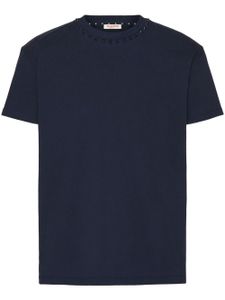 Valentino Garavani t-shirt Untitled à détails de clous - Bleu