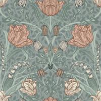 Dutch Wallcoverings Apelviken - Filippa Green/Pink - Groen/Roze